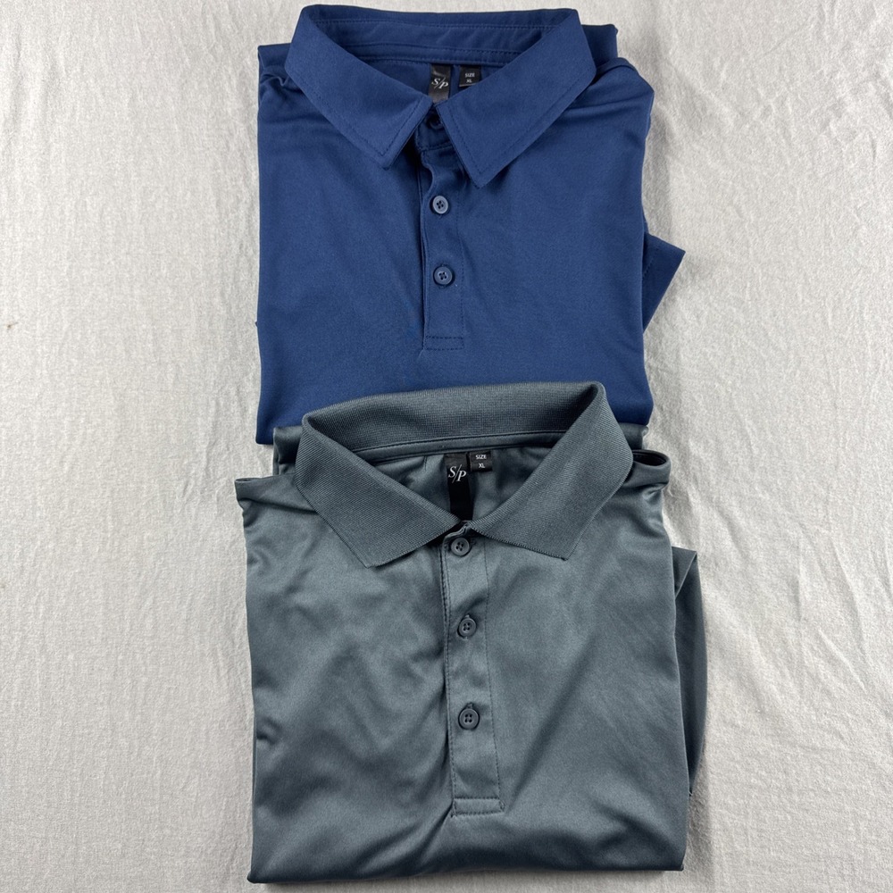 Sierra Pacific Golf Polo Mens XL Shirt Performance Preppy Top Lot of 2 Gray Blue